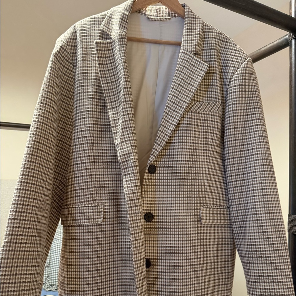 Djerf Avenue Houndstooth Blazer - Black and White